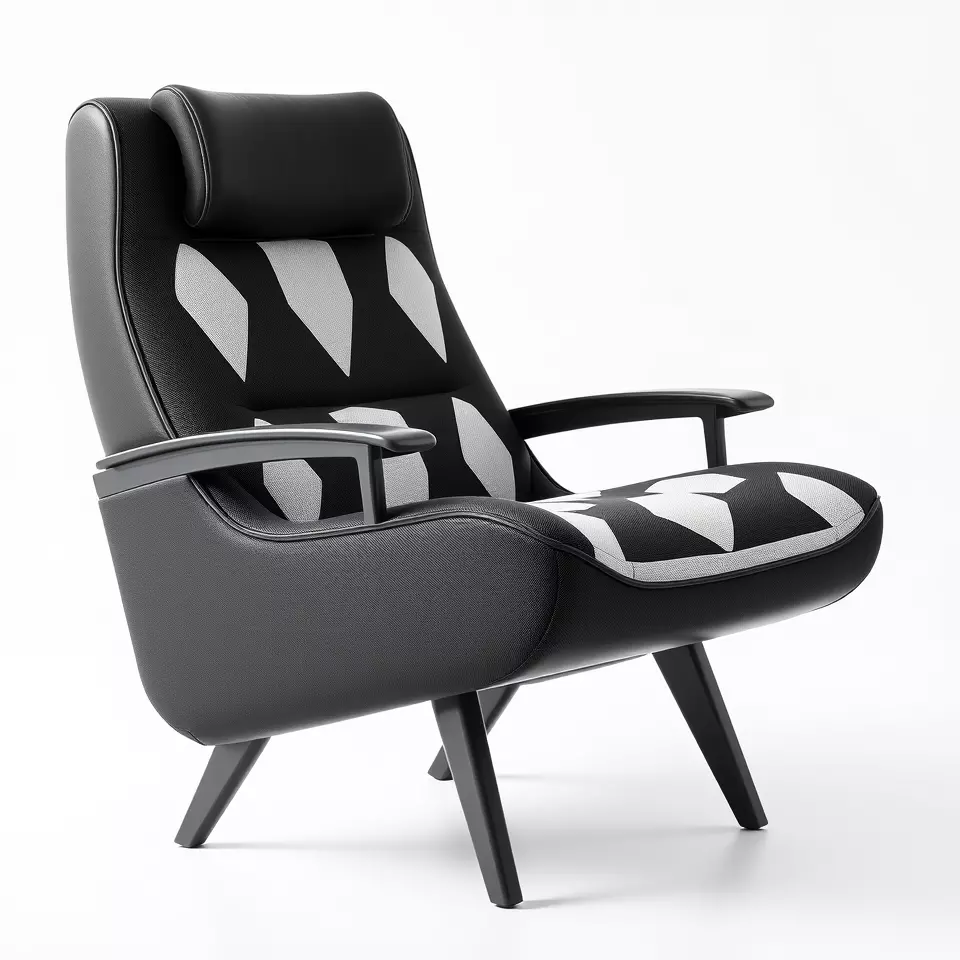 Modern Black Armchair model pack Low-poly 3D model_2