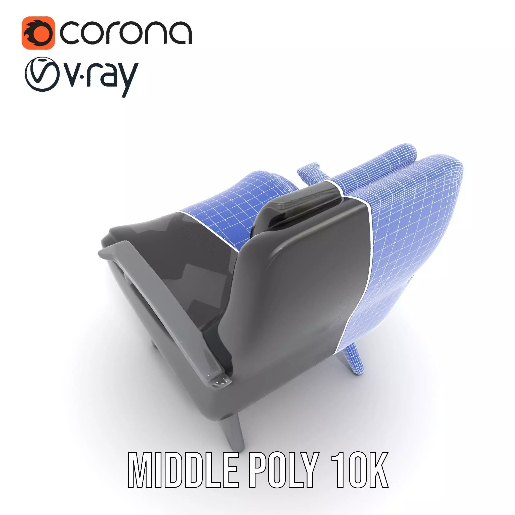 Modern Black Armchair model pack Low-poly 3D model_26