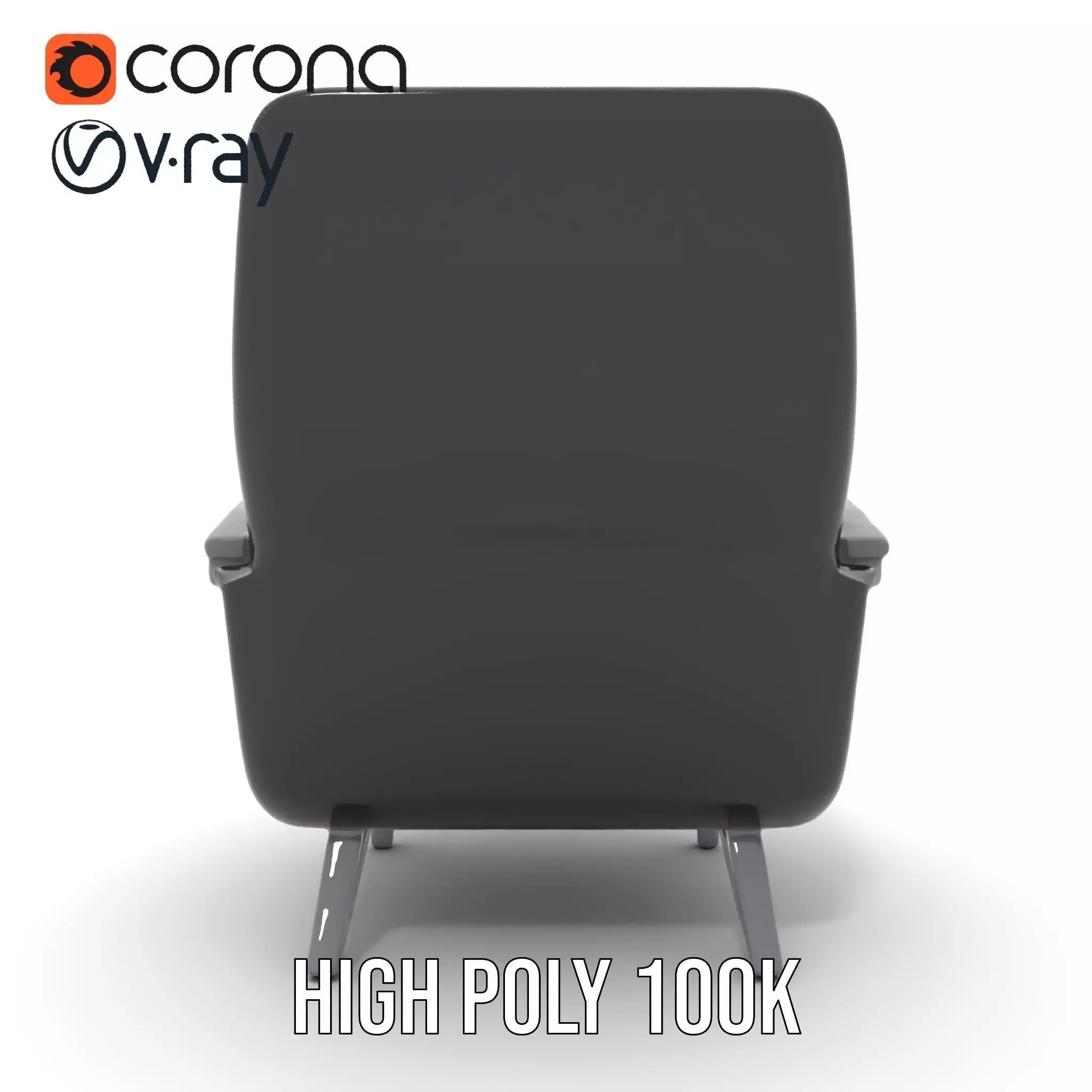 Modern Black Armchair model pack Low-poly 3D model_25