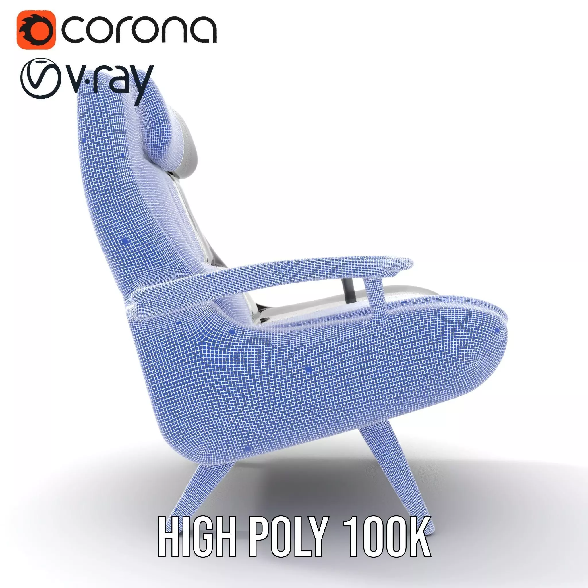 Modern Black Armchair model pack Low-poly 3D model_31