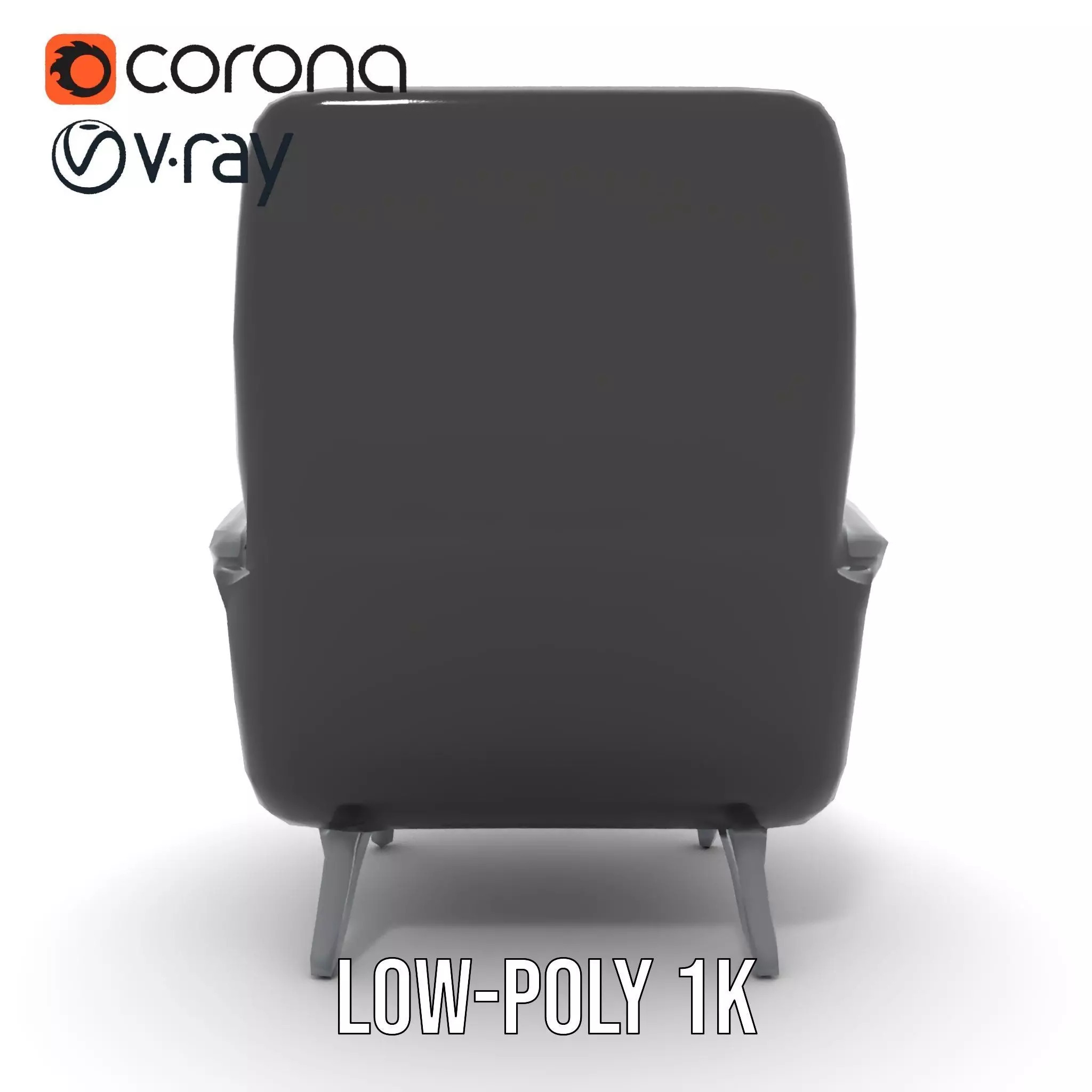 Modern Black Armchair model pack Low-poly 3D model_12