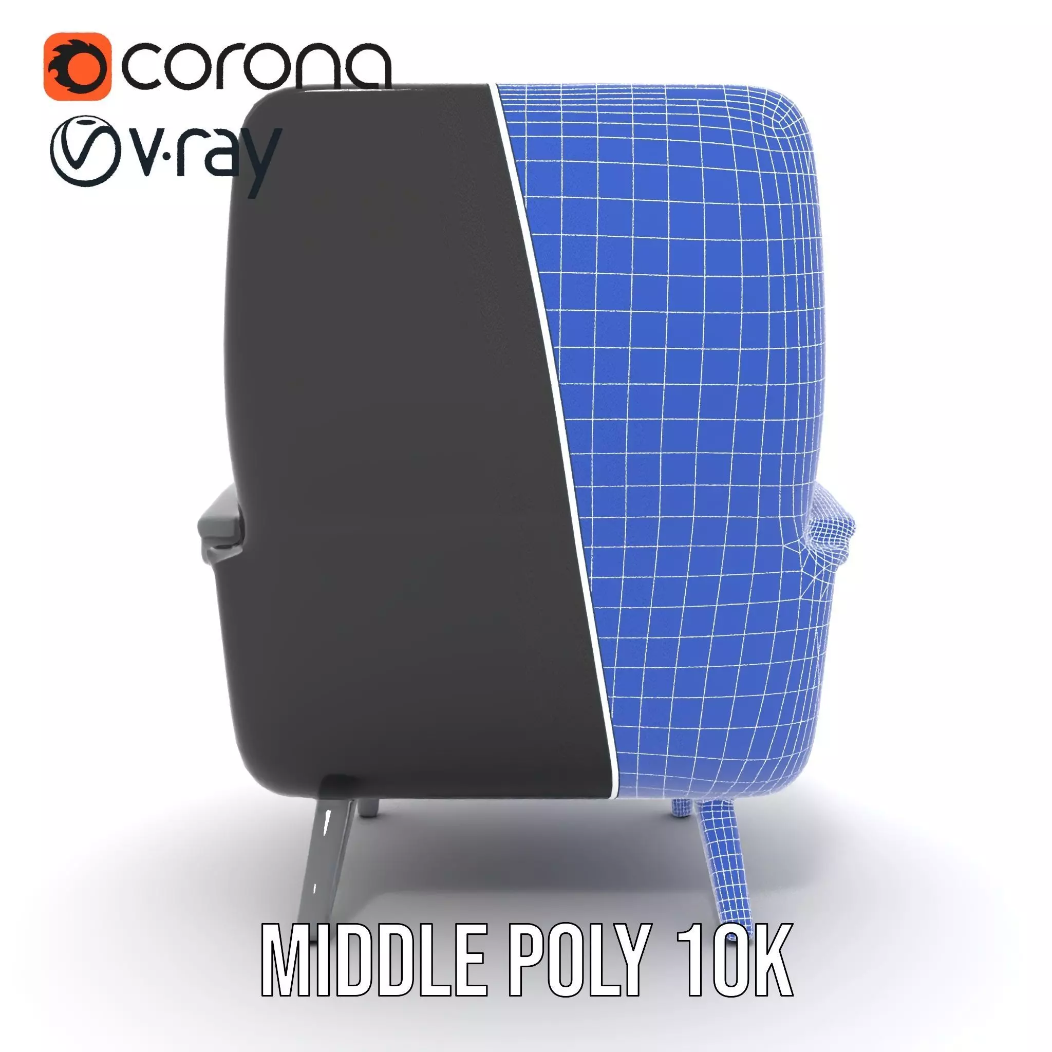 Modern Black Armchair model pack Low-poly 3D model_29