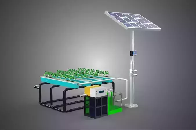 SOLAR PANEL POWER SMART IOT PH NUTRIENT CONTROL HYDROPONIC PLANT