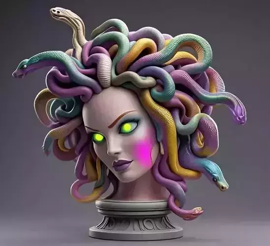 2262  Medusa Gorgon Head 3D Model  magic