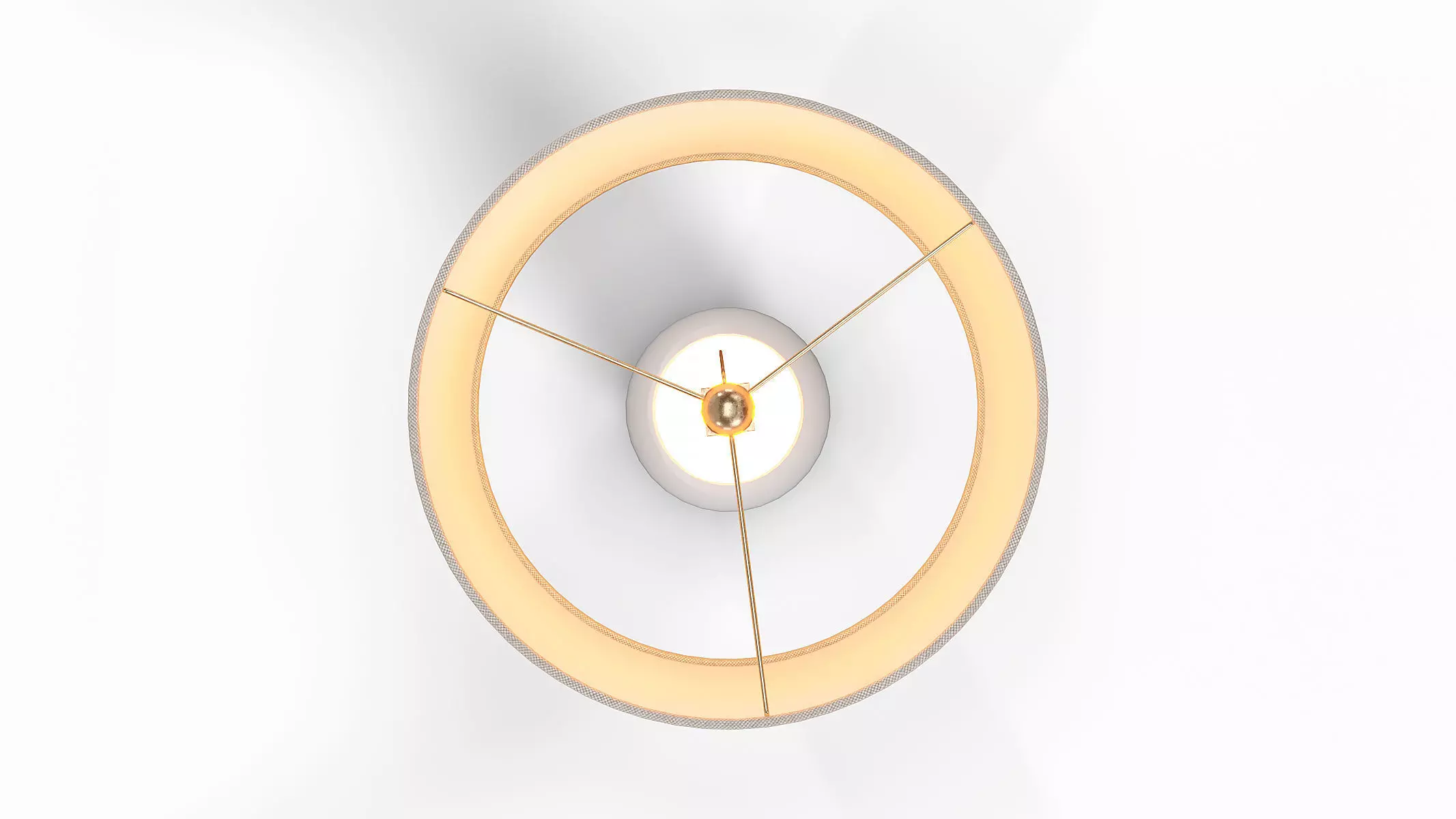 Storied Home White Terracotta Table Lamp Linen Shade 3D model_5