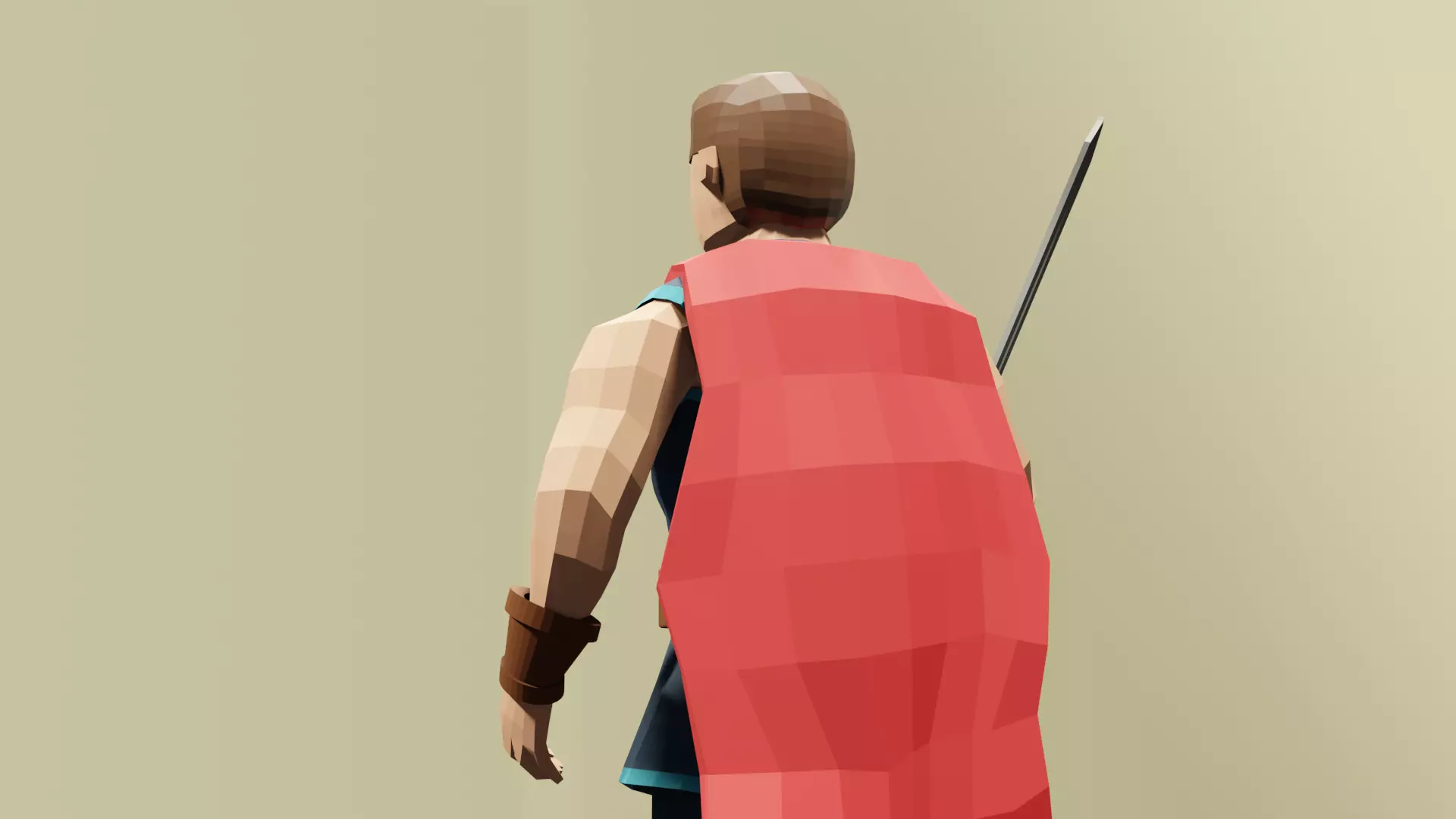 Low Poly Medieval Hero Low-poly 3D model_5