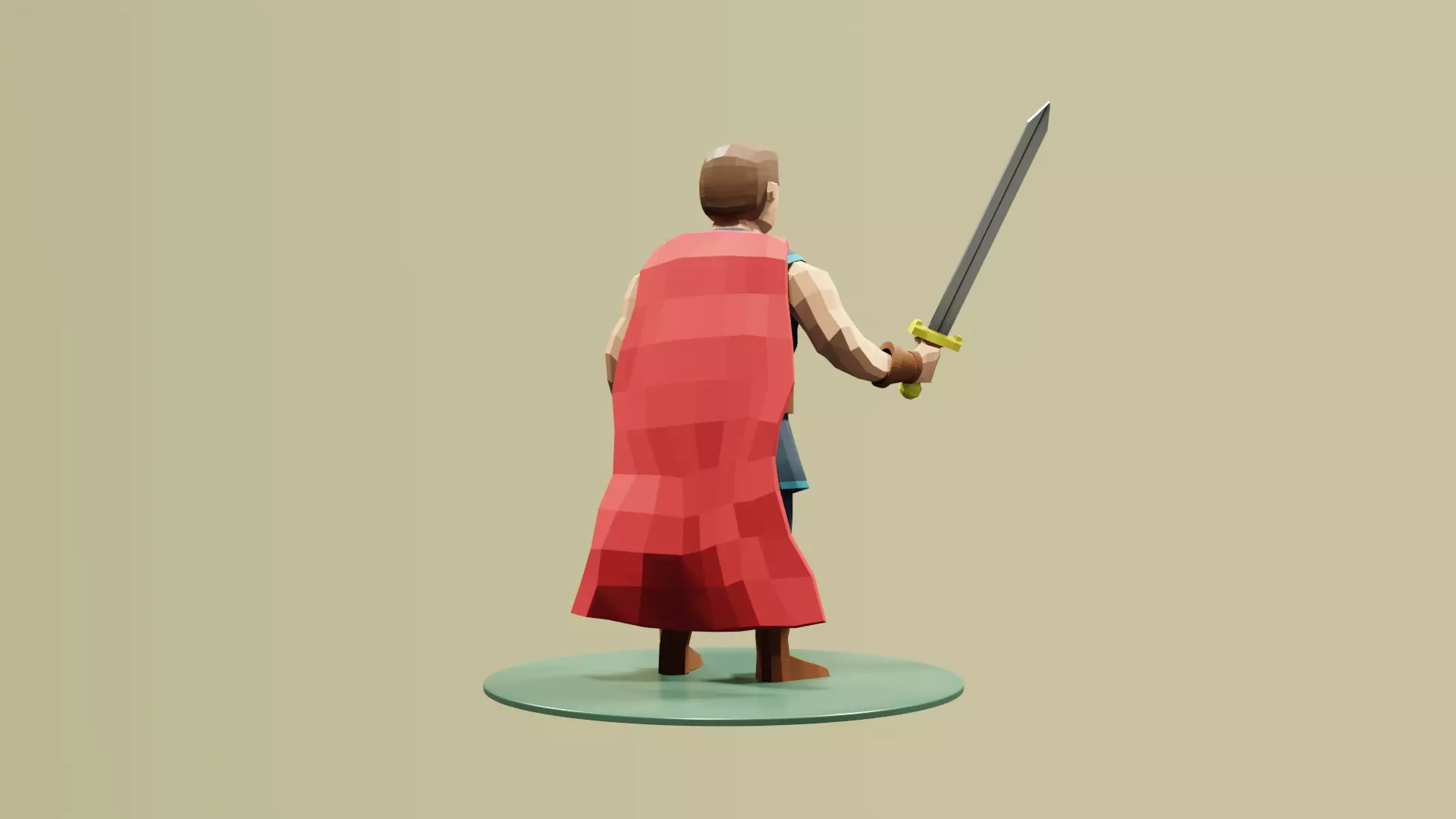 Low Poly Medieval Hero Low-poly 3D model_10