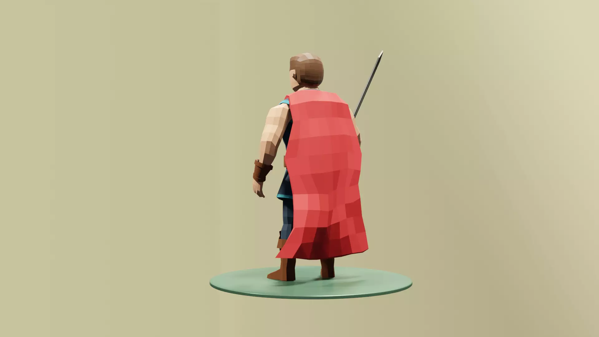 Low Poly Medieval Hero Low-poly 3D model_11
