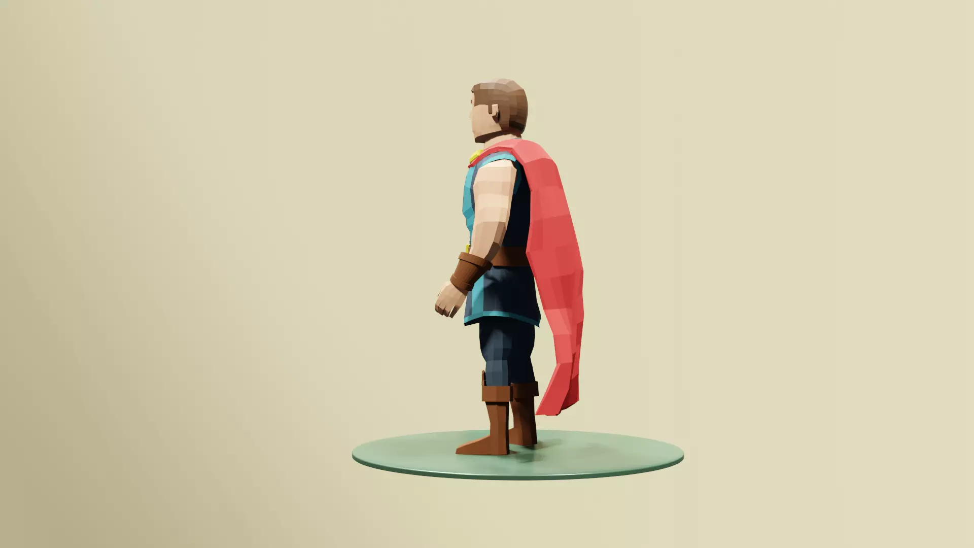 Low Poly Medieval Hero Low-poly 3D model_12