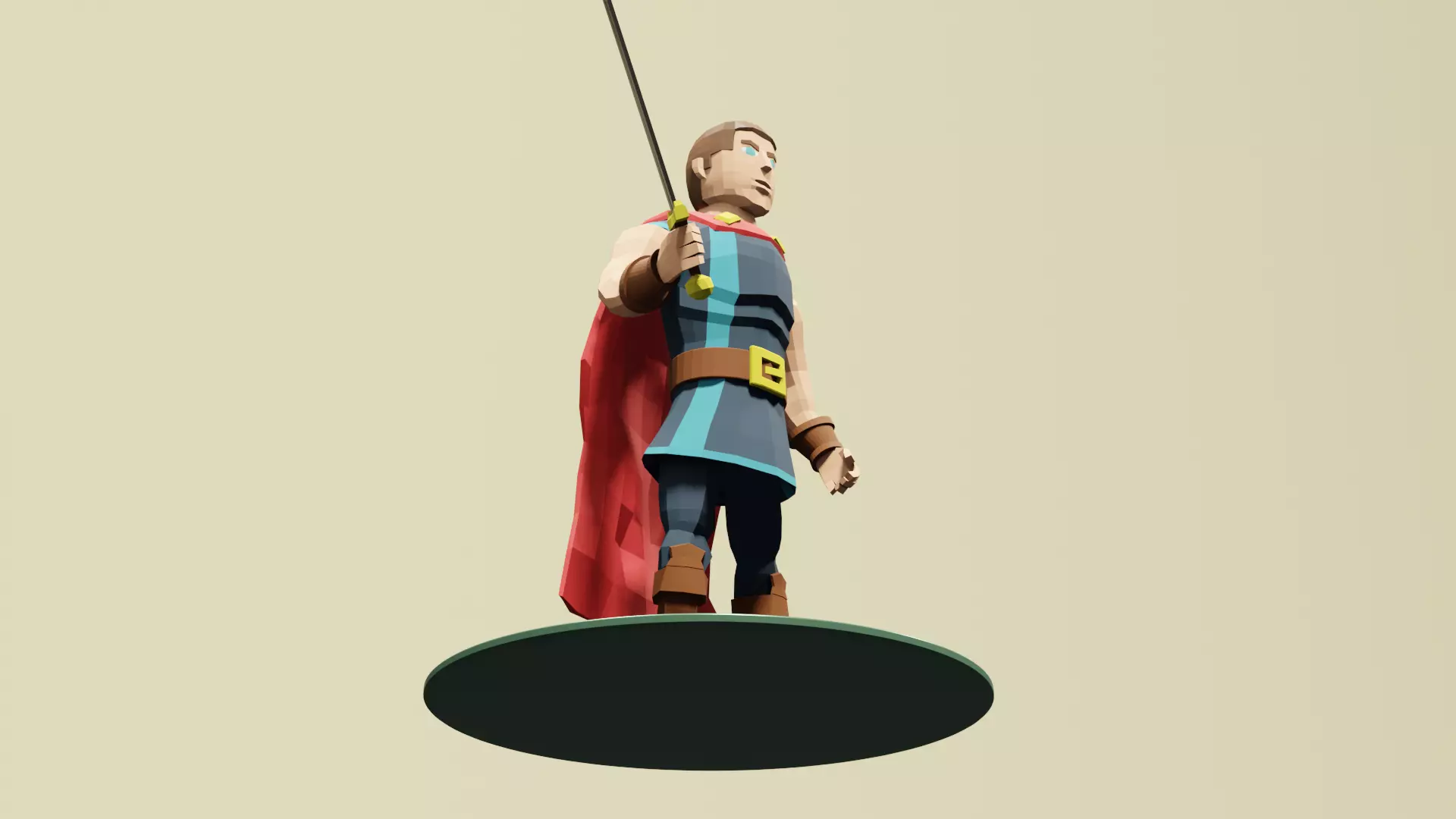 Low Poly Medieval Hero Low-poly 3D model_3
