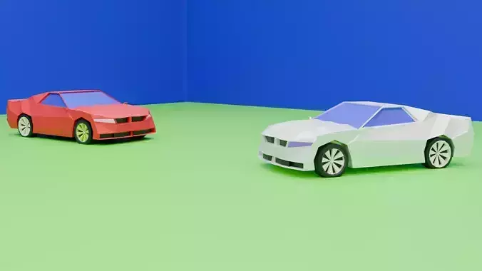 Low Poly sport cars 3D Model  Blender  FBX  OBJ  