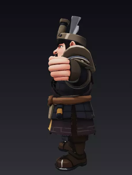THE EASTERN WARRIOR Low-poly 3D model_4