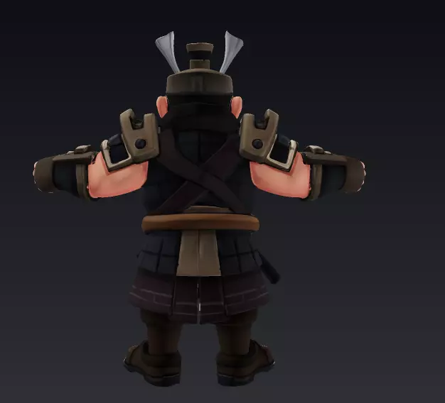 THE EASTERN WARRIOR Low-poly 3D model_3