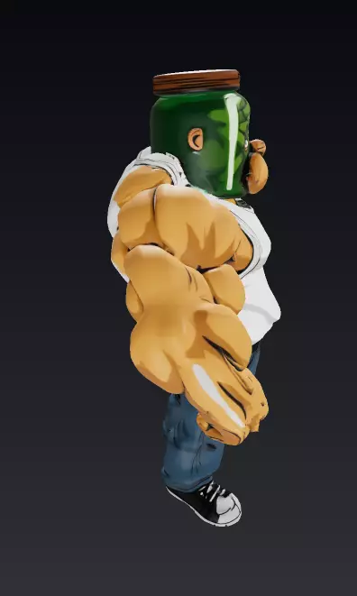 PICKLE JAR MAN Low-poly 3D model_5