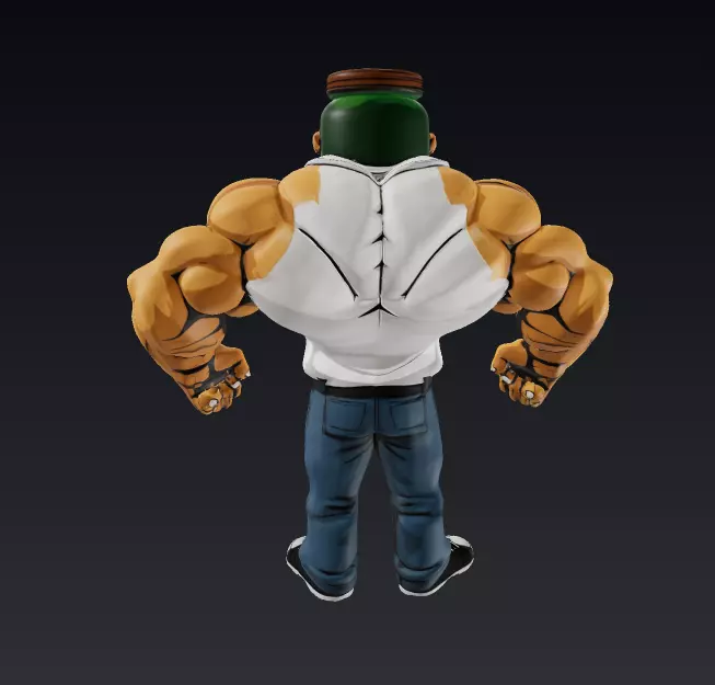 PICKLE JAR MAN Low-poly 3D model_4