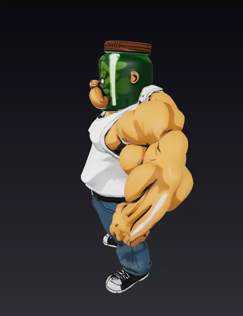 PICKLE JAR MAN Low-poly 3D model_3
