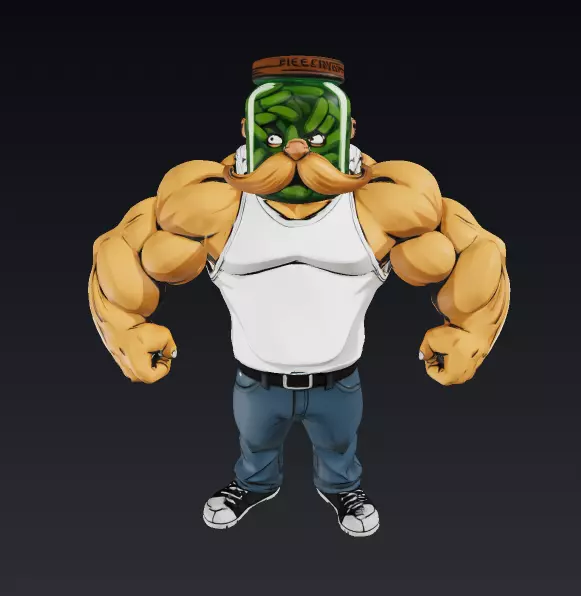 PICKLE JAR MAN Low-poly 3D model_2