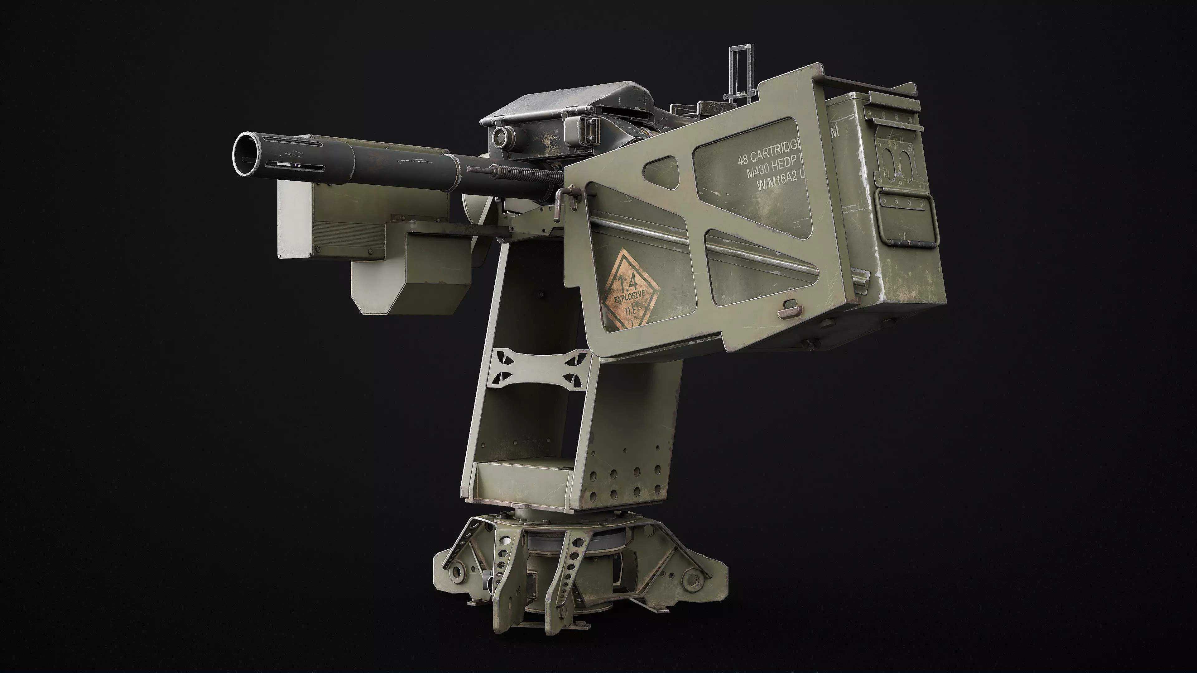 Burya Grenade Launcher Turret for Mk 19 Low-poly 3D model_2