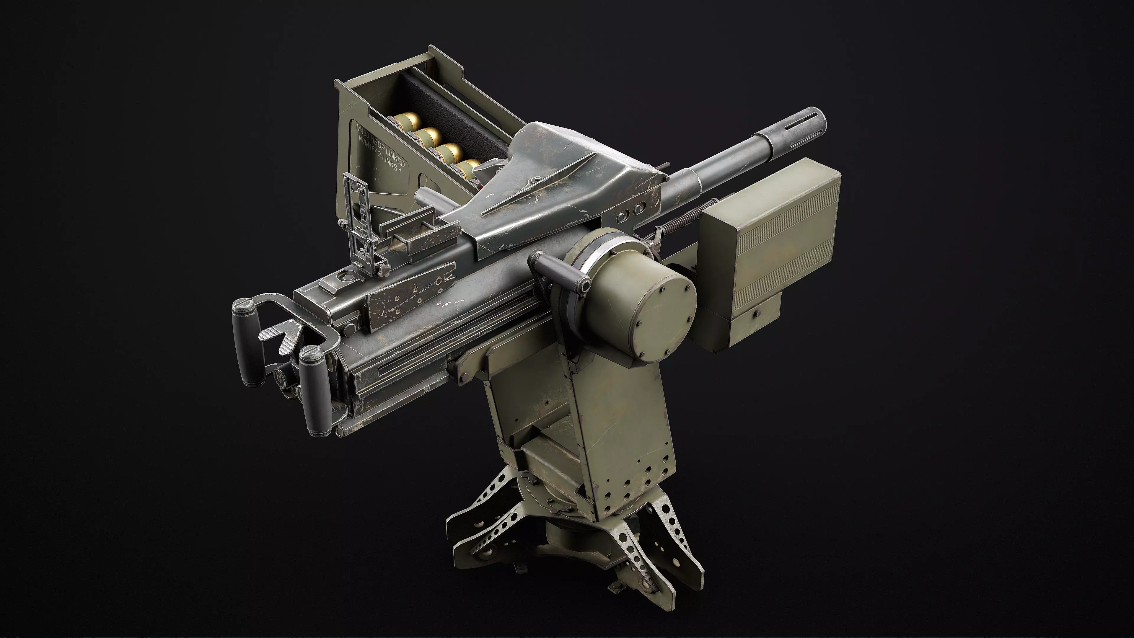 Burya Grenade Launcher Turret for Mk 19 Low-poly 3D model_5