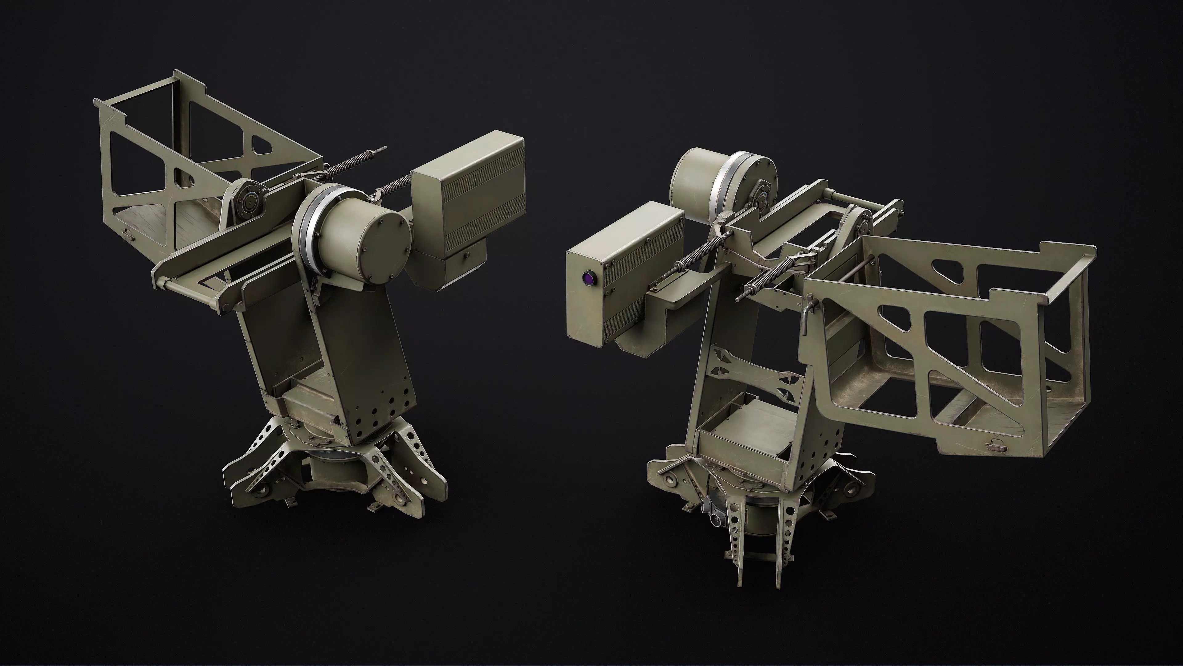 Burya Grenade Launcher Turret for Mk 19 Low-poly 3D model_7