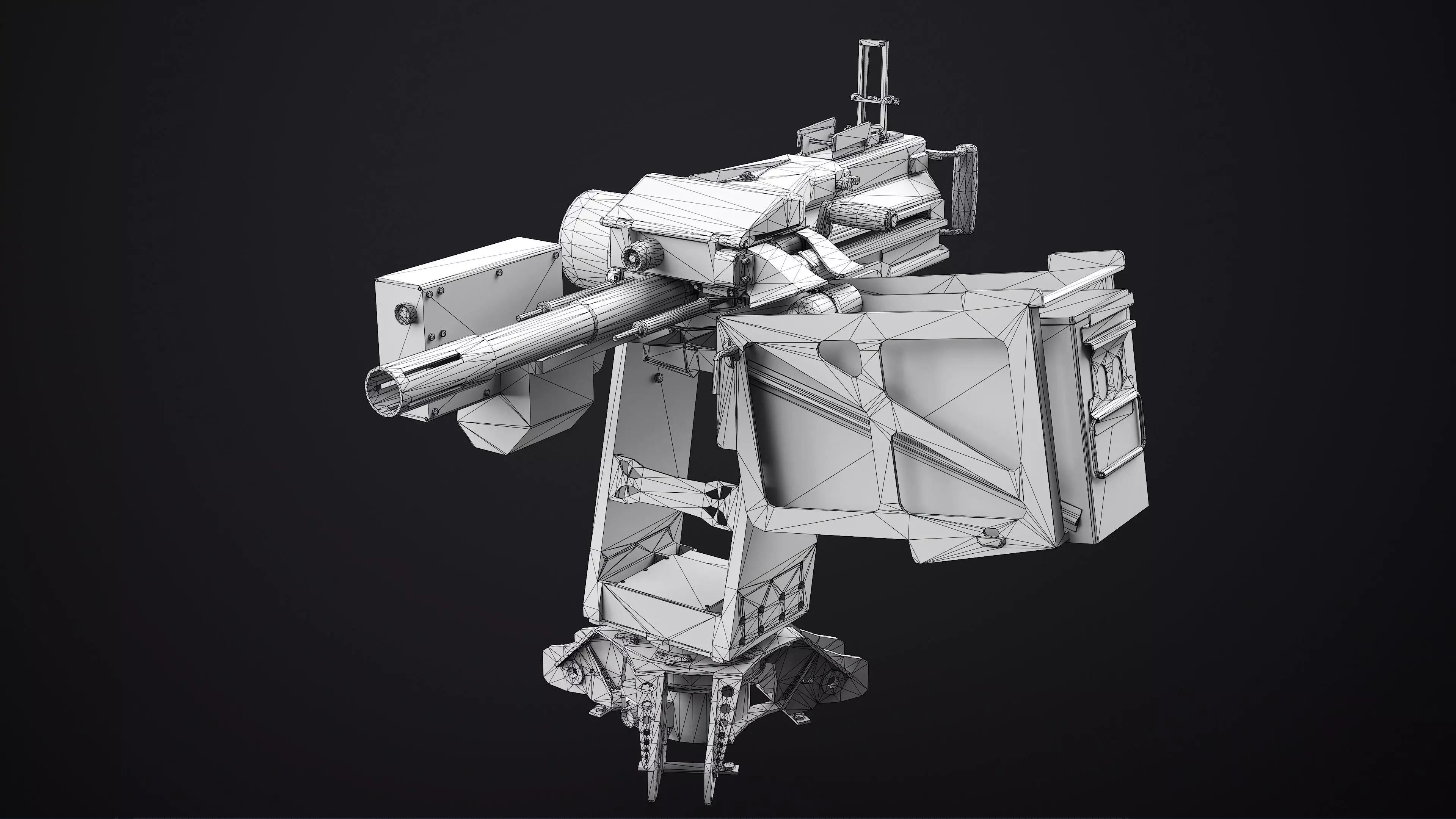 Burya Grenade Launcher Turret for Mk 19 Low-poly 3D model_8