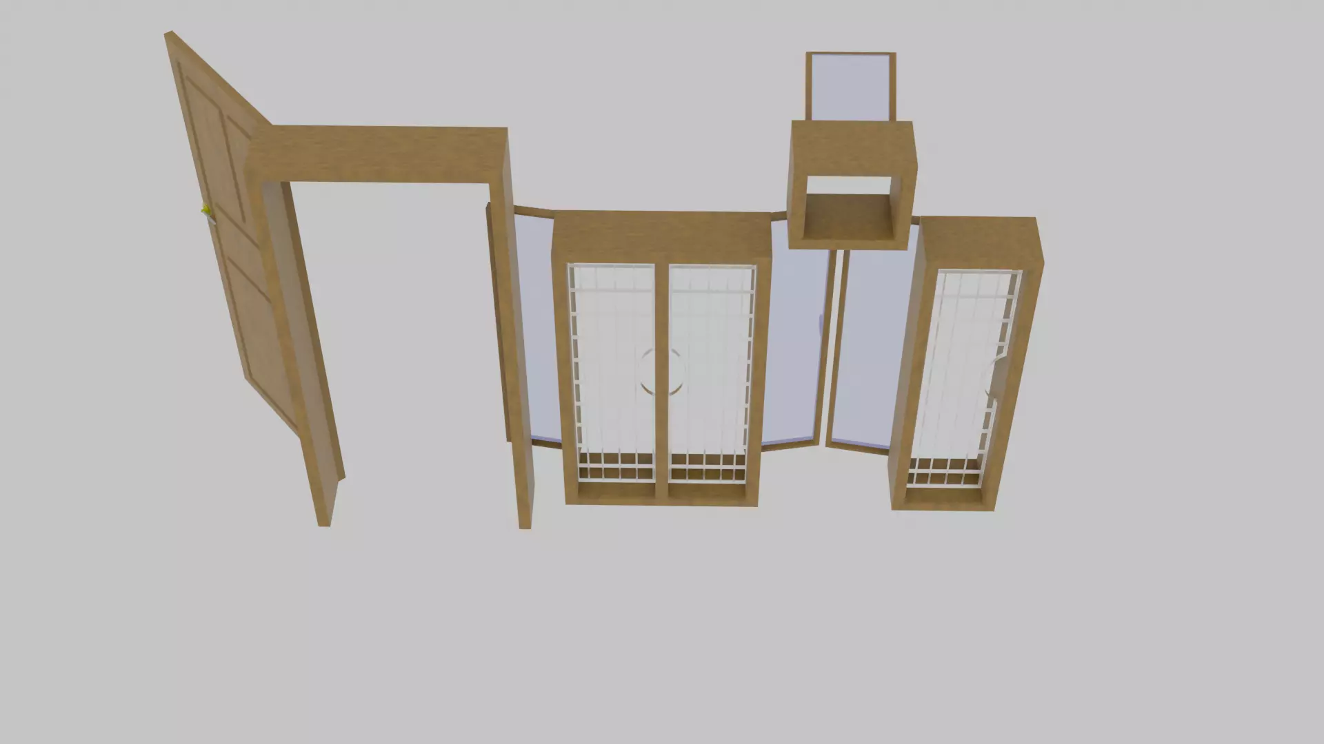 Simple Window and Door set 3D model_1