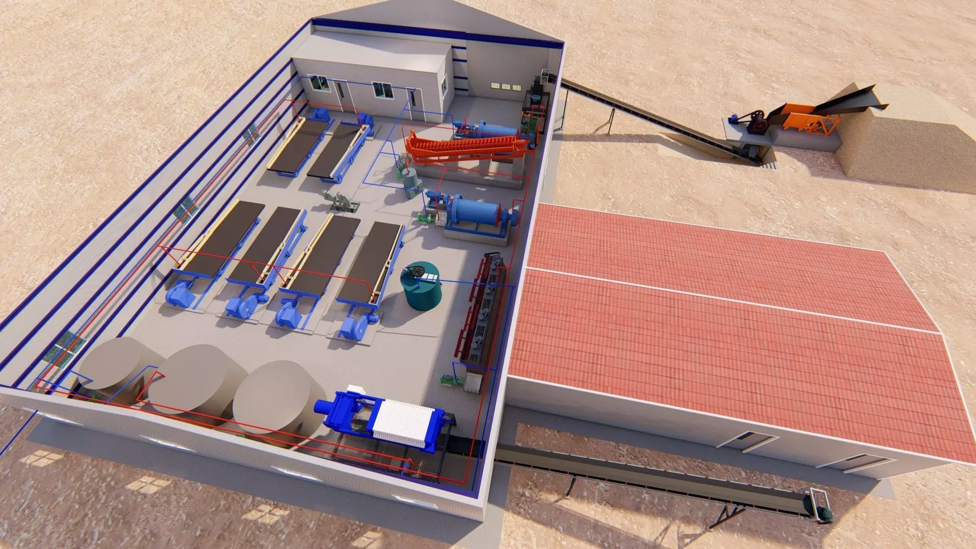 Mining processing plant 3D model_1