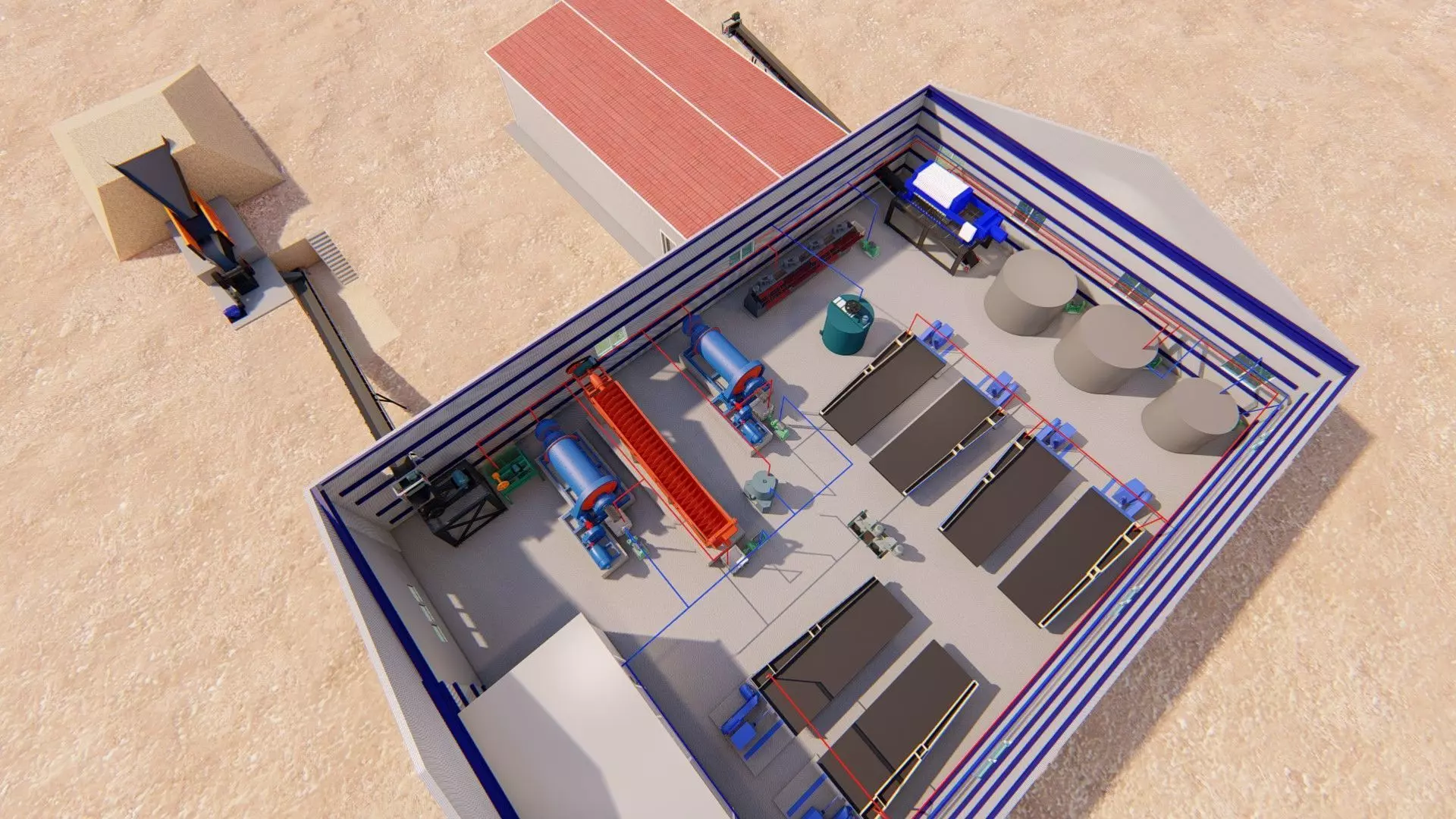 Mining processing plant 3D model_0