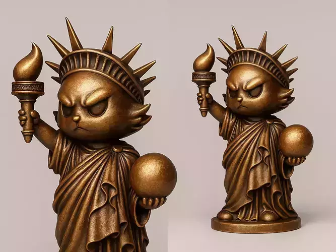 The Statue of Liberty as a cat