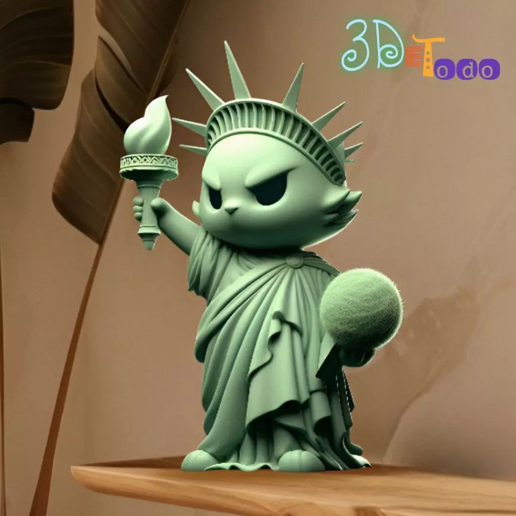 The Statue of Liberty as a cat 3D print model_7