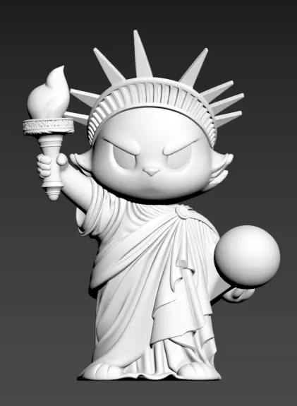 The Statue of Liberty as a cat 3D print model_2