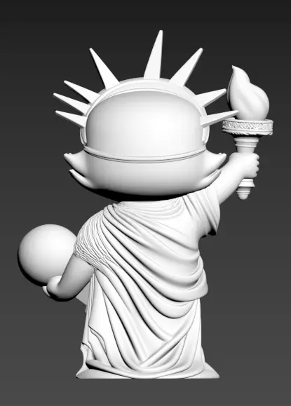 The Statue of Liberty as a cat 3D print model_4