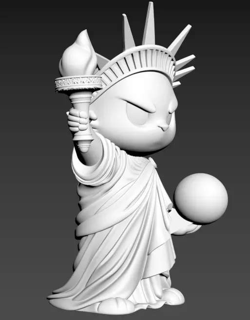 The Statue of Liberty as a cat 3D print model_6