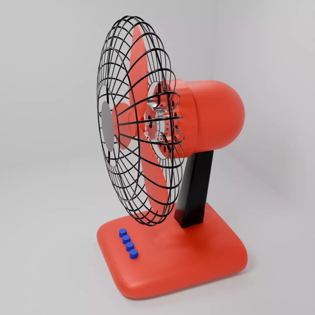 table fan high poly Free low-poly 3D model