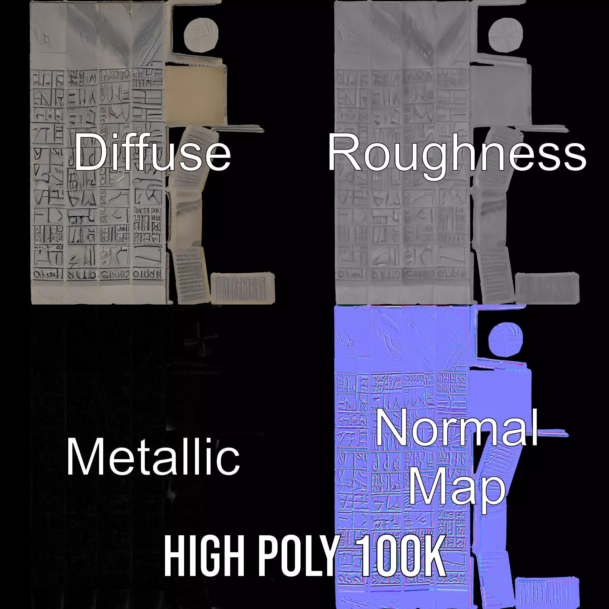 Ancient Stone Obelisk model pack Low-poly 3D model_3