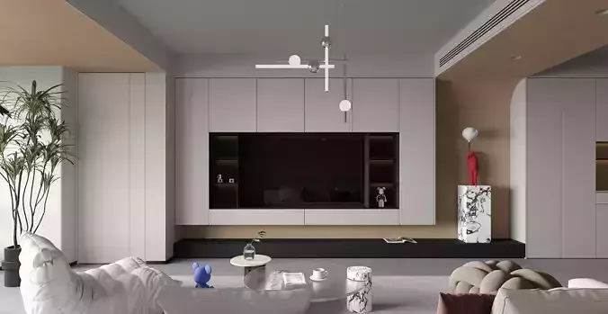 Modern living room dining room interior scenes 