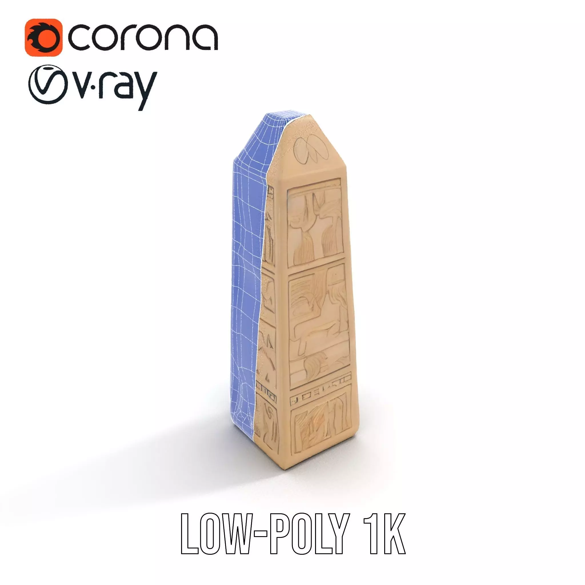 Ancient Sandstone Obelisk model pack Low-poly 3D model_7