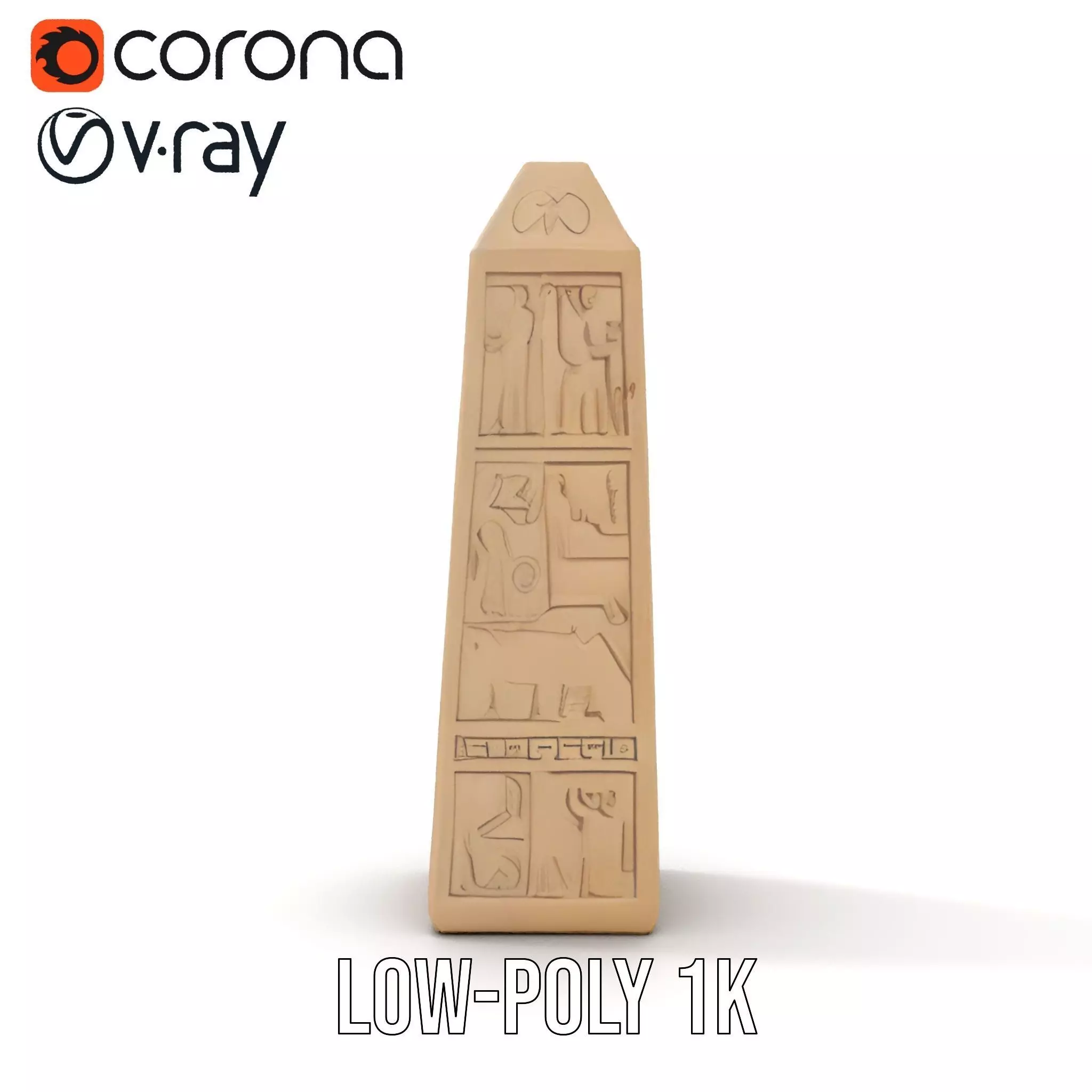 Ancient Sandstone Obelisk model pack Low-poly 3D model_25