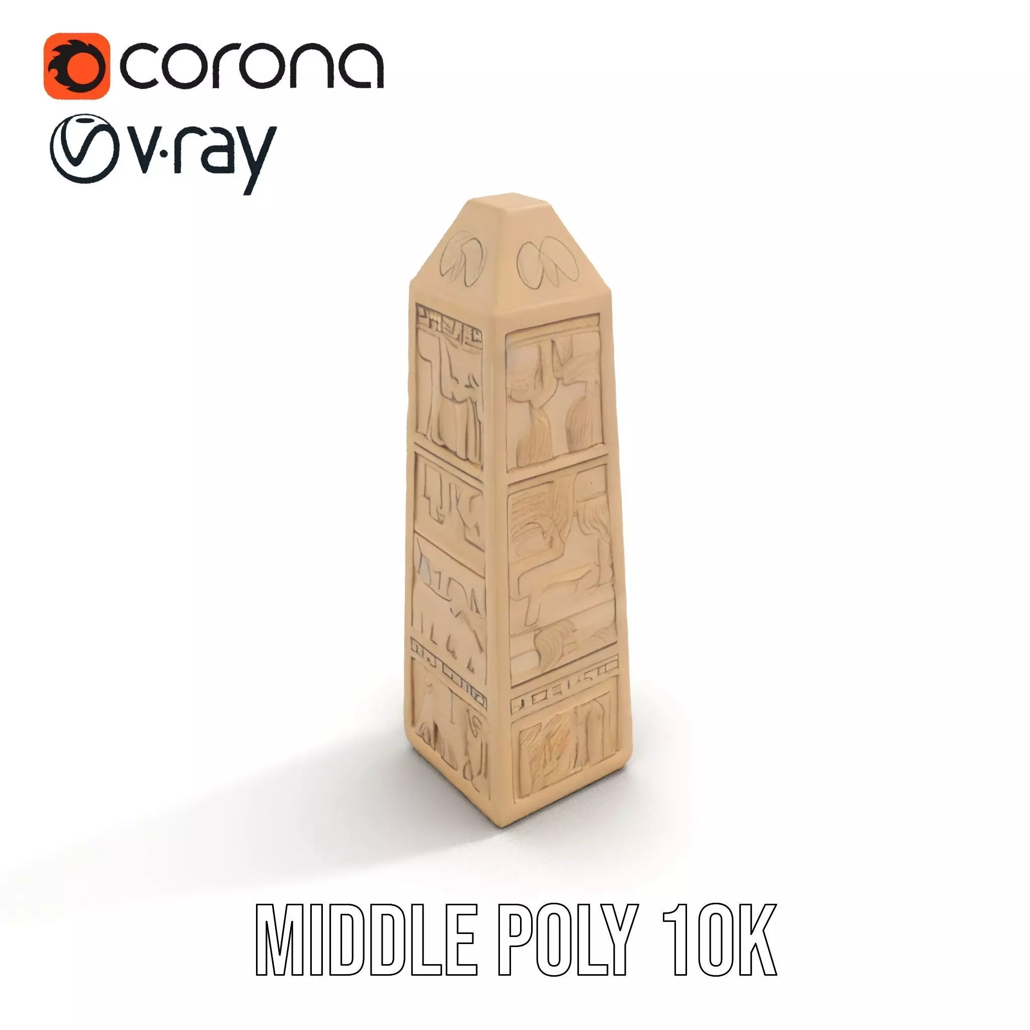 Ancient Sandstone Obelisk model pack Low-poly 3D model_5