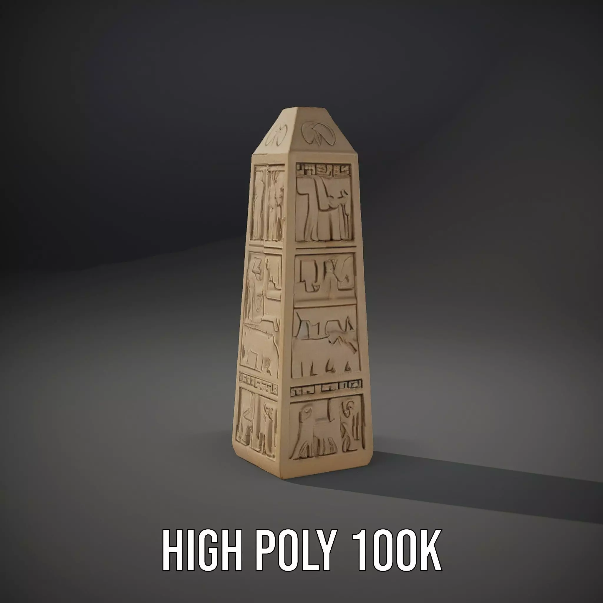 Ancient Sandstone Obelisk model pack Low-poly 3D model_10