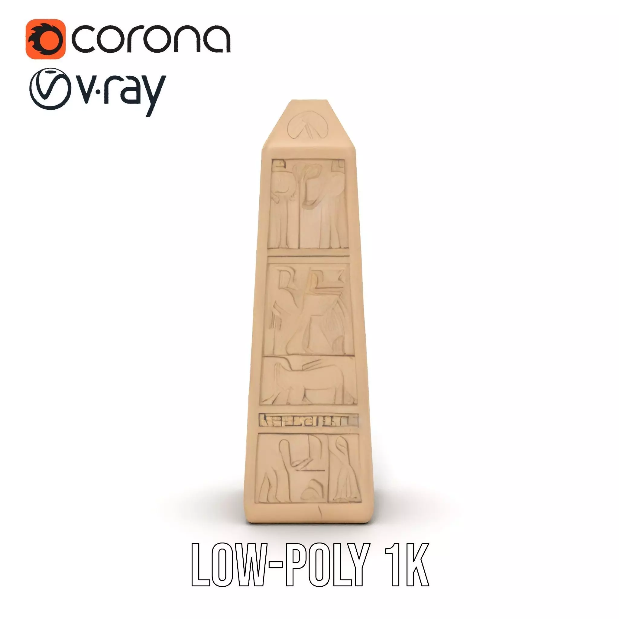 Ancient Sandstone Obelisk model pack Low-poly 3D model_16