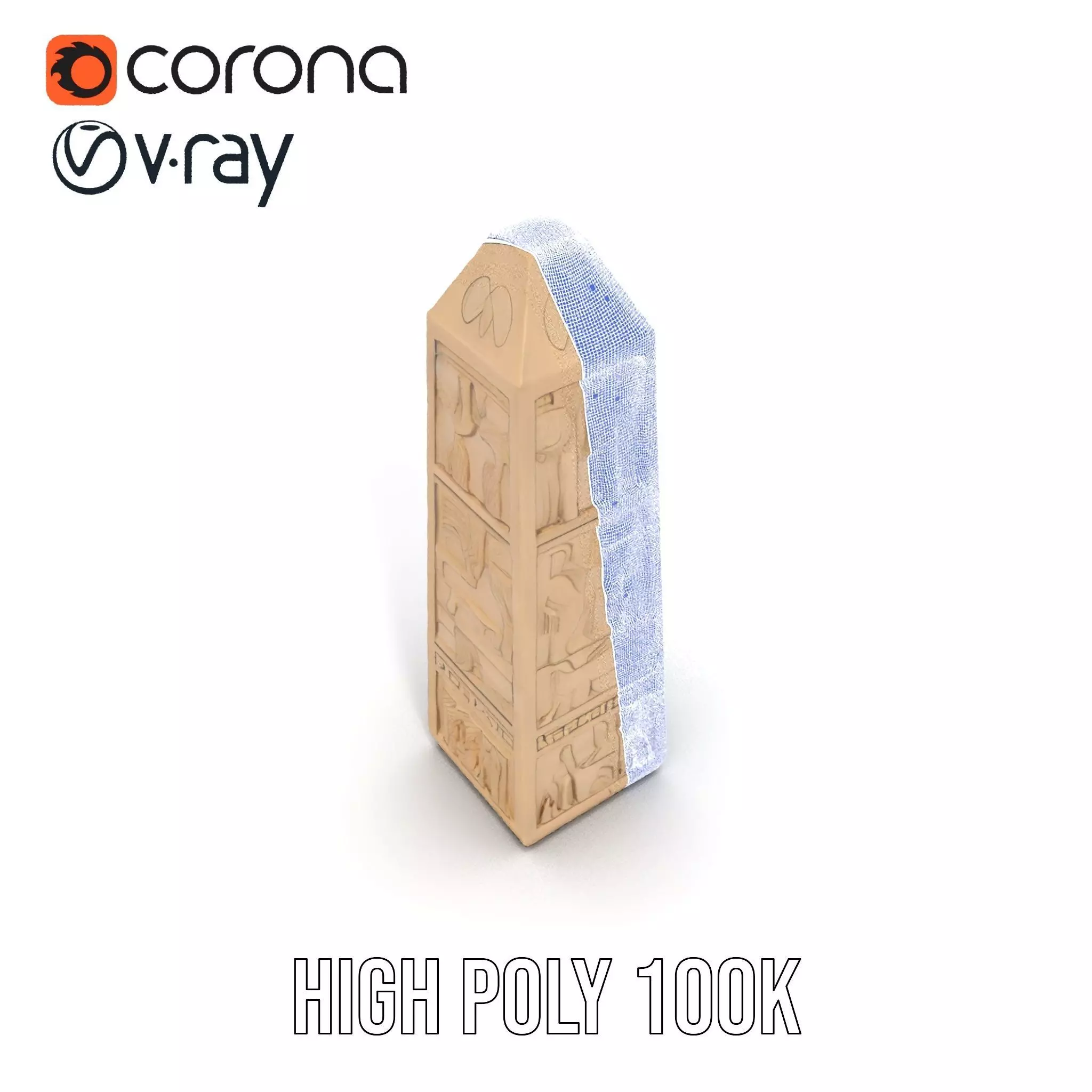 Ancient Sandstone Obelisk model pack Low-poly 3D model_34