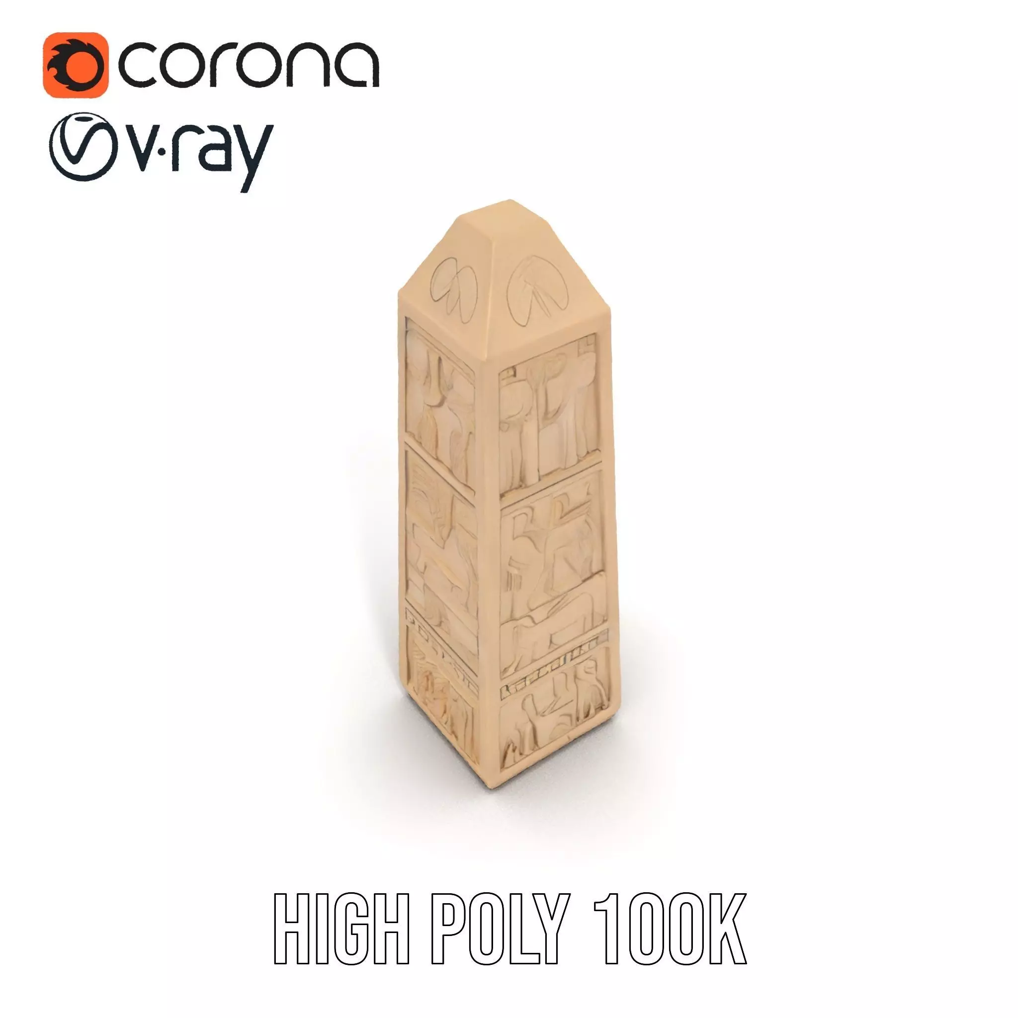 Ancient Sandstone Obelisk model pack Low-poly 3D model_26