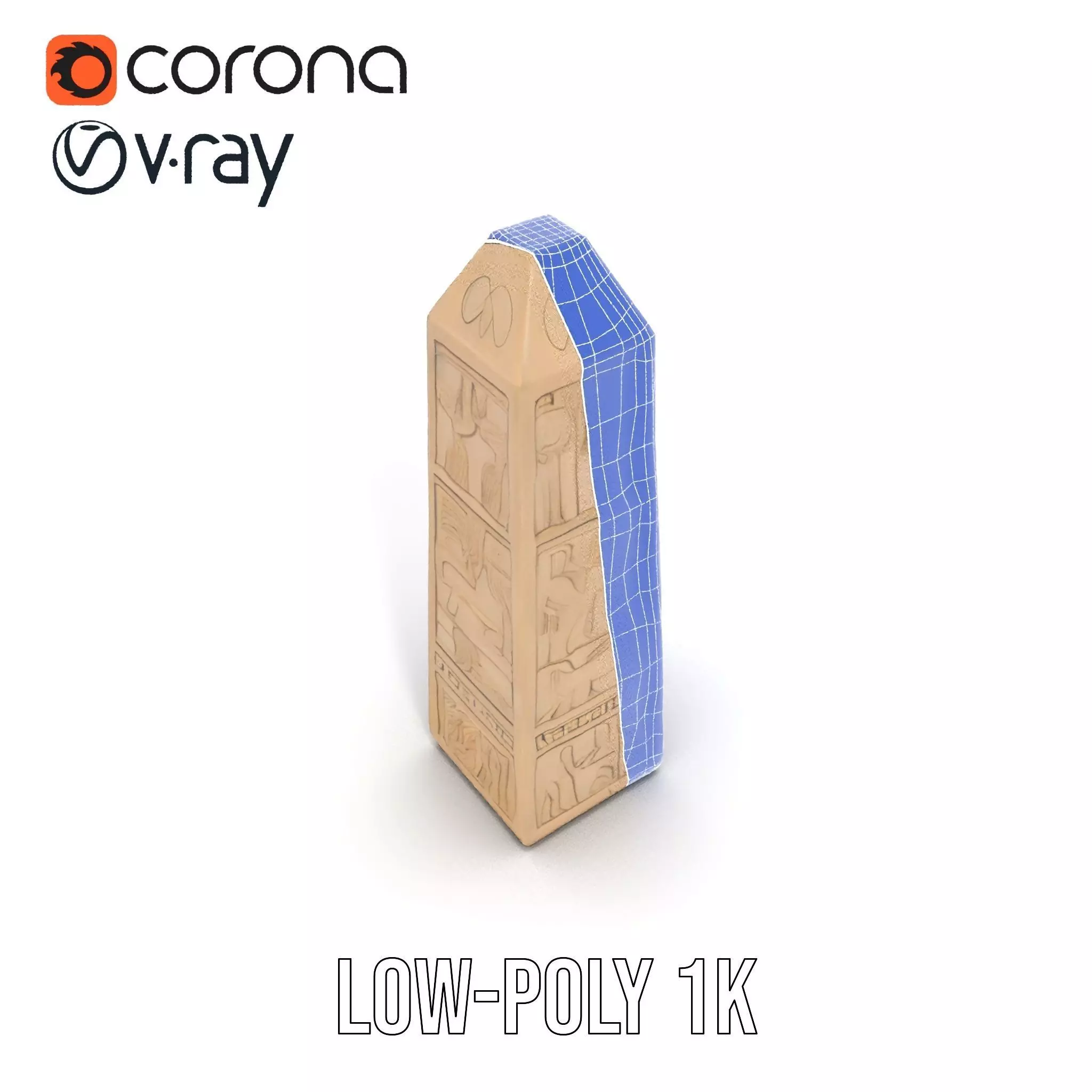 Ancient Sandstone Obelisk model pack Low-poly 3D model_28