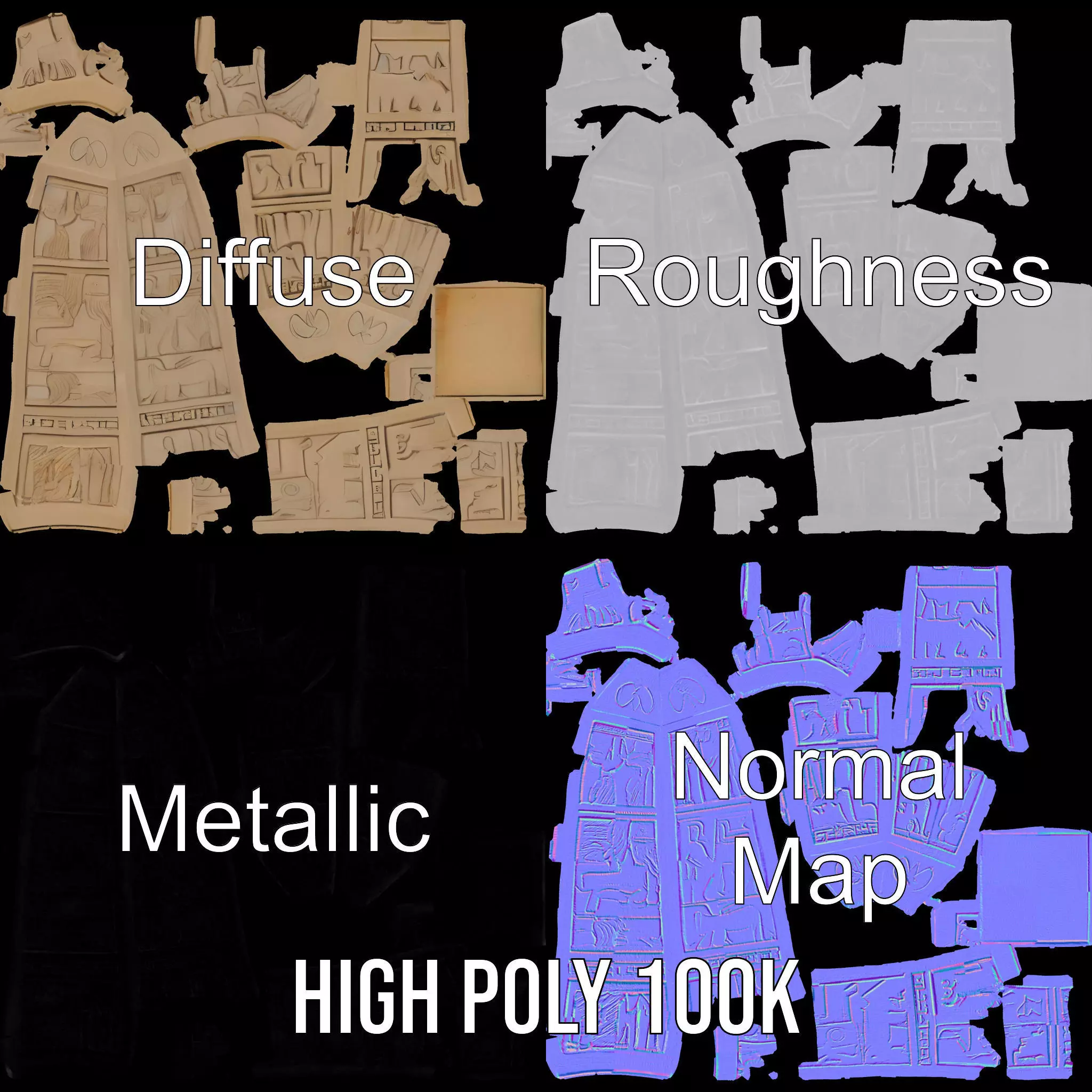 Ancient Sandstone Obelisk model pack Low-poly 3D model_3