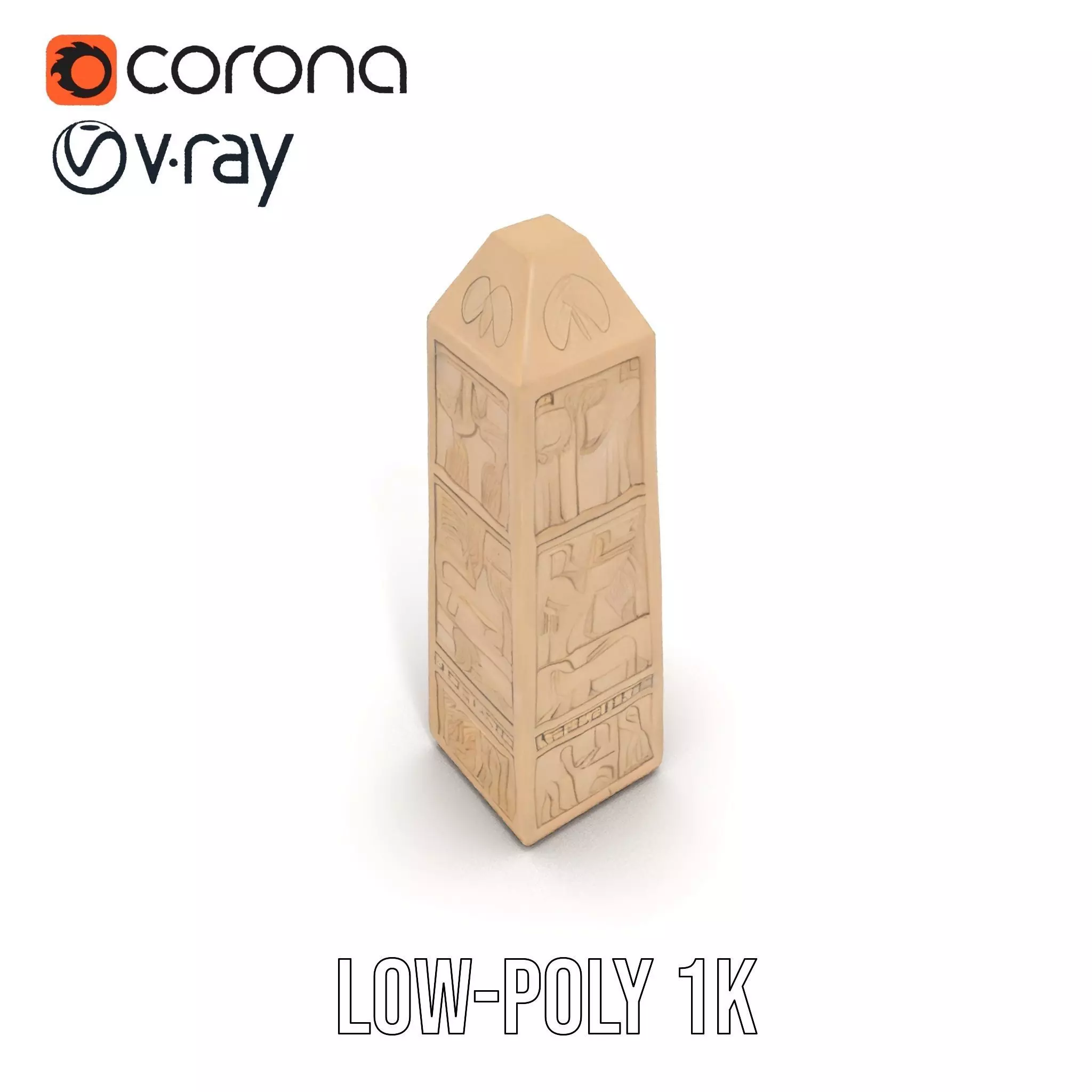 Ancient Sandstone Obelisk model pack Low-poly 3D model_14