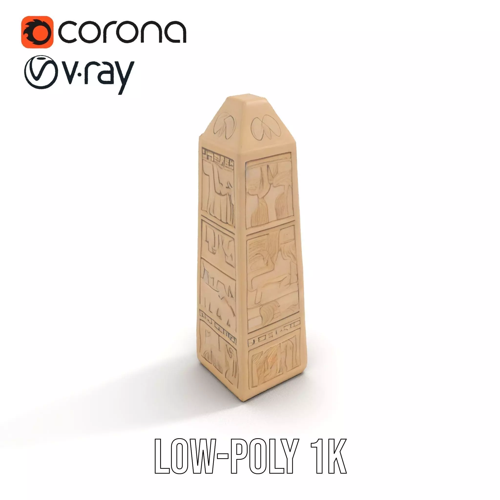 Ancient Sandstone Obelisk model pack Low-poly 3D model_19