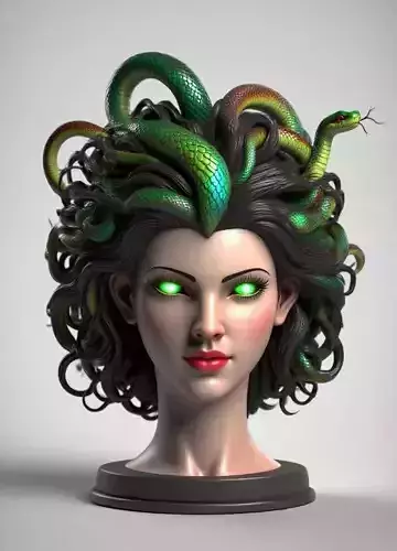 2263  Medusa Gorgon Head 3D Model  magic