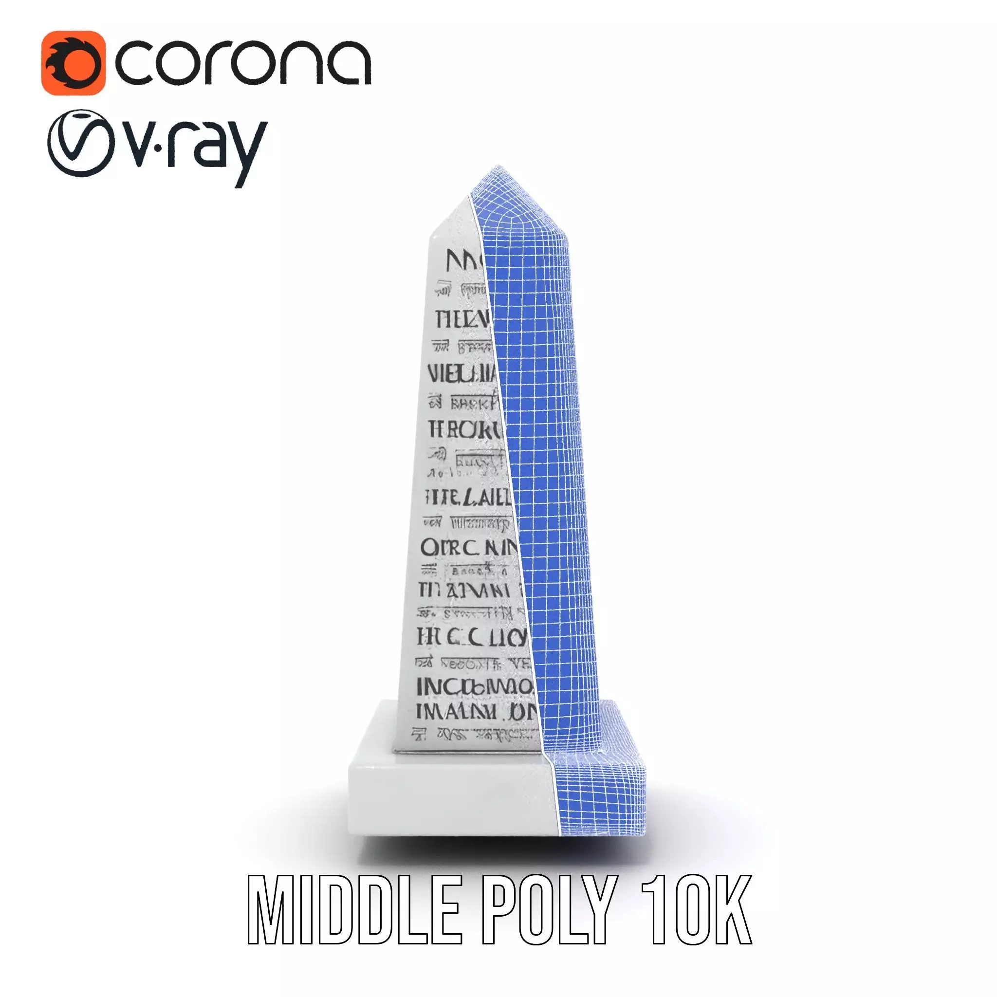 Marble Obelisk Engraved model pack Low-poly 3D model_30