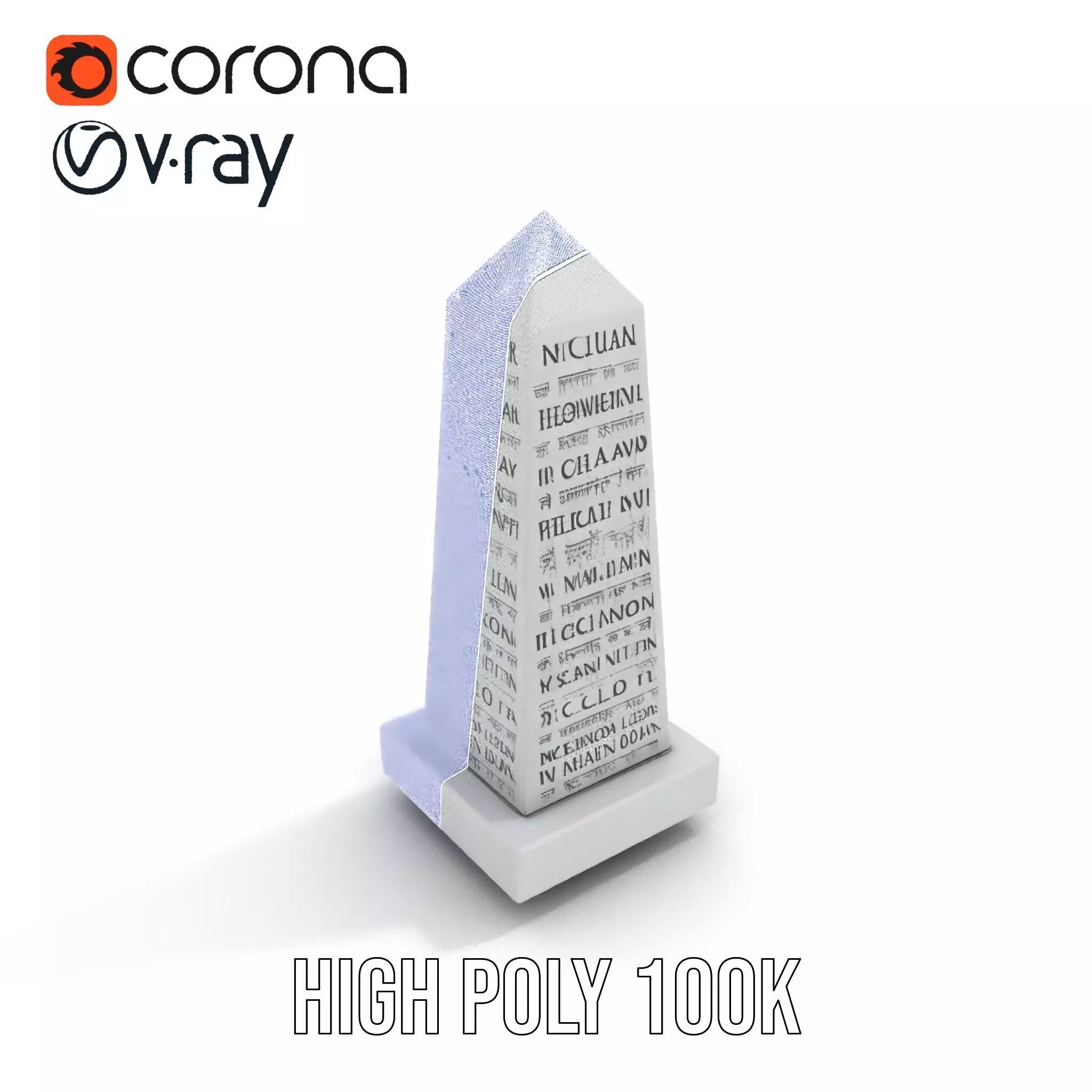 Marble Obelisk Engraved model pack Low-poly 3D model_33